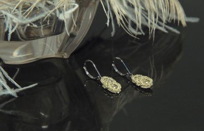 Сережки мереживні ажурні з гематитом "Клер" Ручна робота 2436174 фото