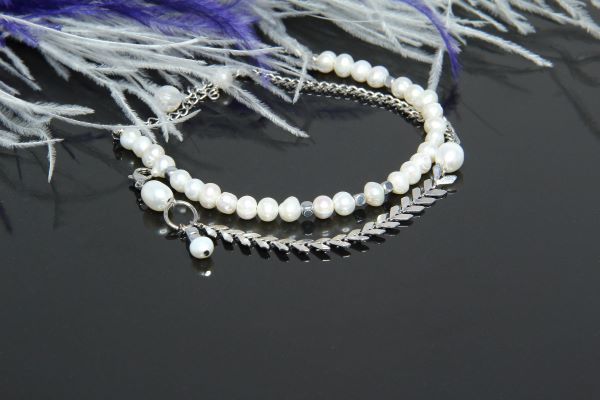 Комплект прикрас з натуральними перлами "Паула" 10945 фото