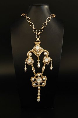 Кулон з кристалами та перлами "Дінара" 1487 фото