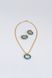 Cornflower bead jewelry set - pendant and Congo earrings