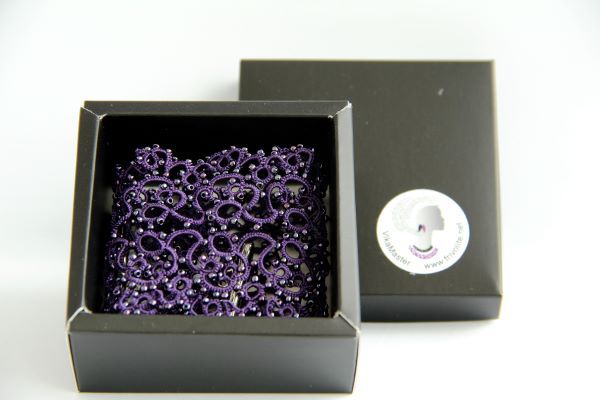 Браслет плетеный кружевной широкий мягкий фиолетовый "Violet" 1035 фото