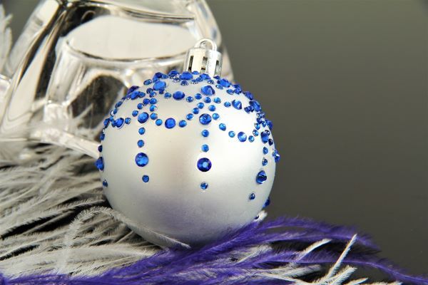 Ялинкова кулька зі стразами "Синій стразик" 1505 фото