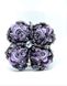 Брошка-орден мереживна фіолетова з перлами "Вінтаж" 1076 фото 1