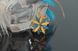 Елочная игрушка ручной работы в украинском стиле "Снежинка Желто-голубая" 2436164 фото 3