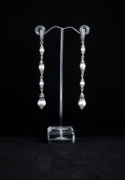Комплект ювелірної біжутерії з натуральних перлів "Леді" 1380 фото