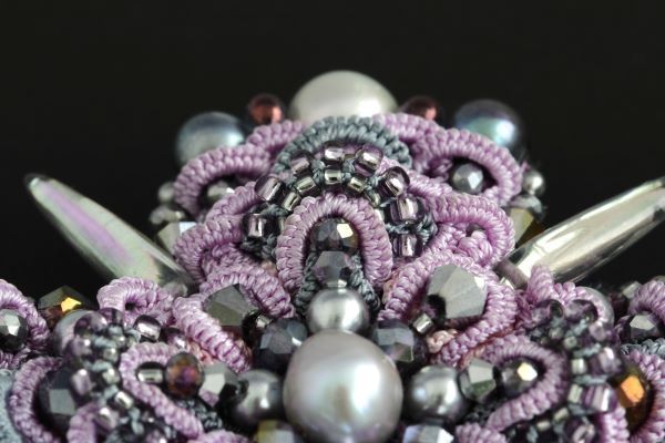 Комплект біжутерії мереживний з перлами "Алія" 1161 фото