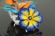 Брошка жовто-блакитна з кристалами "Квітка України BIG" Ручна робота 1555 фото 2