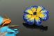 Брошка жовто-блакитна з кристалами "Квітка України BIG" Ручна робота 1555 фото 1