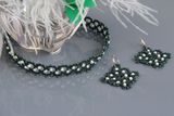 Комплект біжутерії Конвалія чокер та сережки ручної роботи. Konvaliya handmade jewelry set with lace choker and earrings