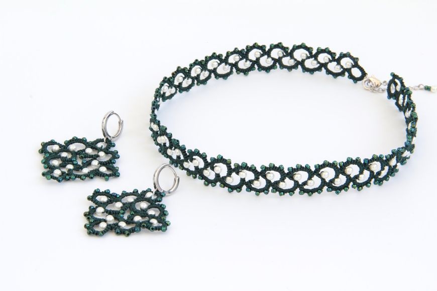 Lace Choker & Earrings Set Lily of the Valley