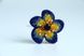 Брошка жовто-блакитна з кристалами "Квітка України" Ручна робота 1558 фото 5