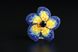 Брошка жовто-блакитна з кристалами "Квітка України" Ручна робота 1558 фото 3