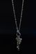 Сотуар Осінь з золотистої та сріблястої ниток крупним планом. Autumn handmade sautoir necklace with gold and silver threads