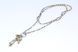 Handmade necklace with silver leaf charms and beaded pendants