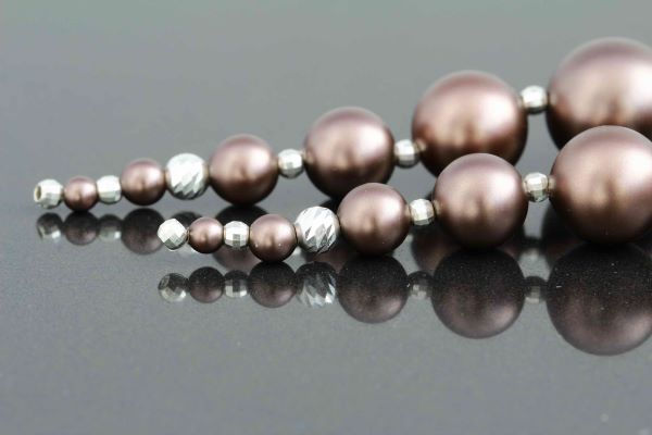 Сережки з перлами "Шоколад" 1333 фото