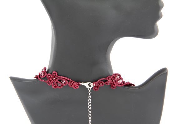 Кружевное красное ожерелье "Рубин" 1184 фото