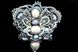 Авторська мереживна брошка з натуральними перлами "Серце New" 1016 фото 1