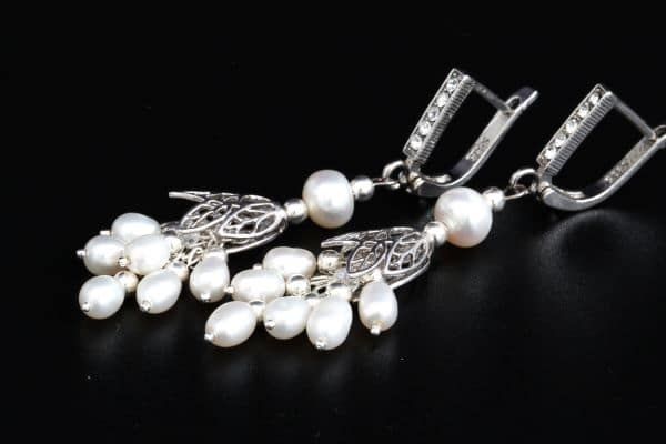 Сережки родовані з натуральними перлами "Б'янка" 2436 фото