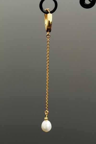 Серьги-цепочки позолоченные с натуральным жемчугом "Ивон" 1465 фото