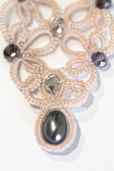 Сережки мереживні з перлами "Романтика" 1354 фото