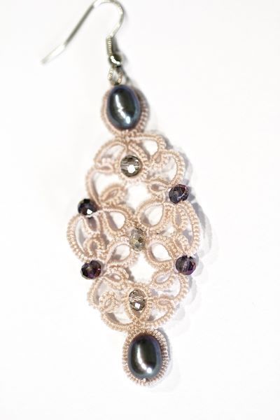 Сережки мереживні з перлами "Романтика" 1354 фото