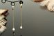 Сережки-ланцюжки з позолотою та натуральними перлами "Івон" 1465 фото 4