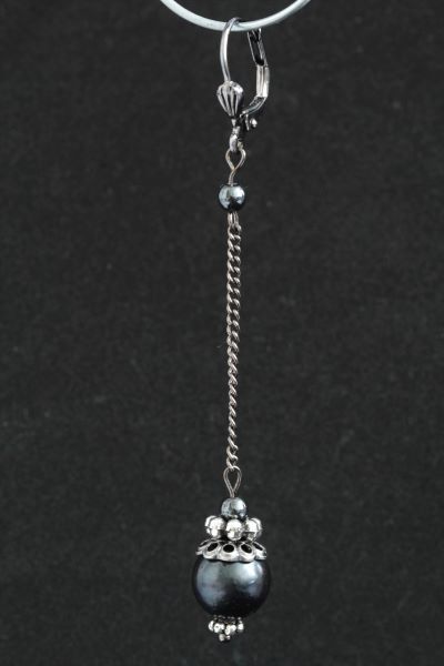 Сережки-ланцюжки з перлами "Drop & Chain" 1285 фото