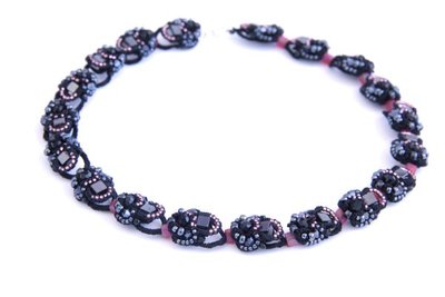 Кружевное ожерелье-чокер с гематитом "Мари" 1185 фото