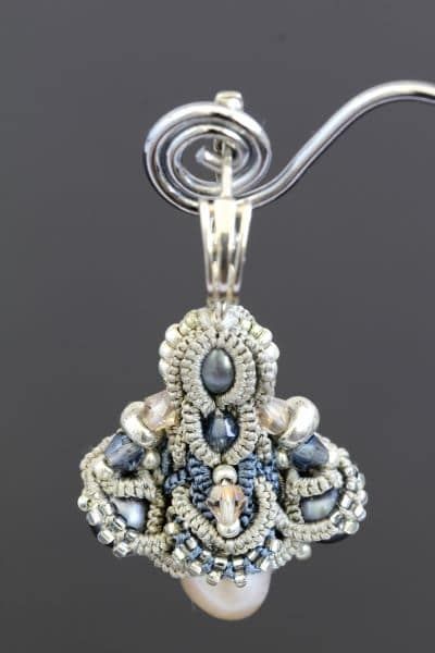 Сережки мереживні з перлами "Аніта" 1351 фото
